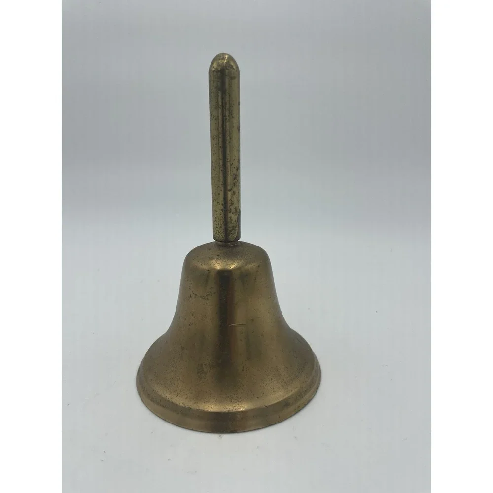 Vintage Solid Brass Heavy Hand Bell Chain Clapper Ball 6